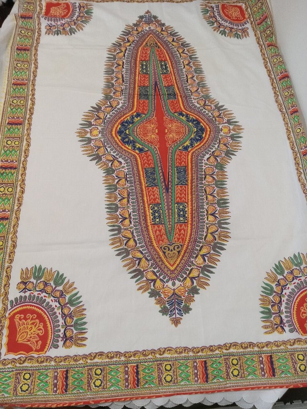 Cotton tablecloth featuring the Dashiki or Angelina traditional pattern